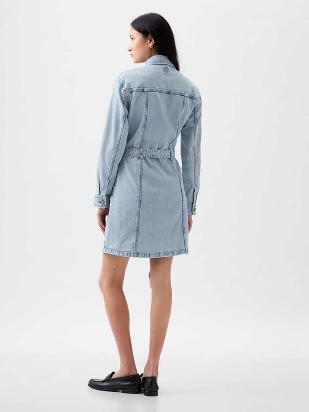 GAP Tall Belted Denim Mini Dress - Picture 3 of 9